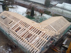 Dachstuhl in Seeglas